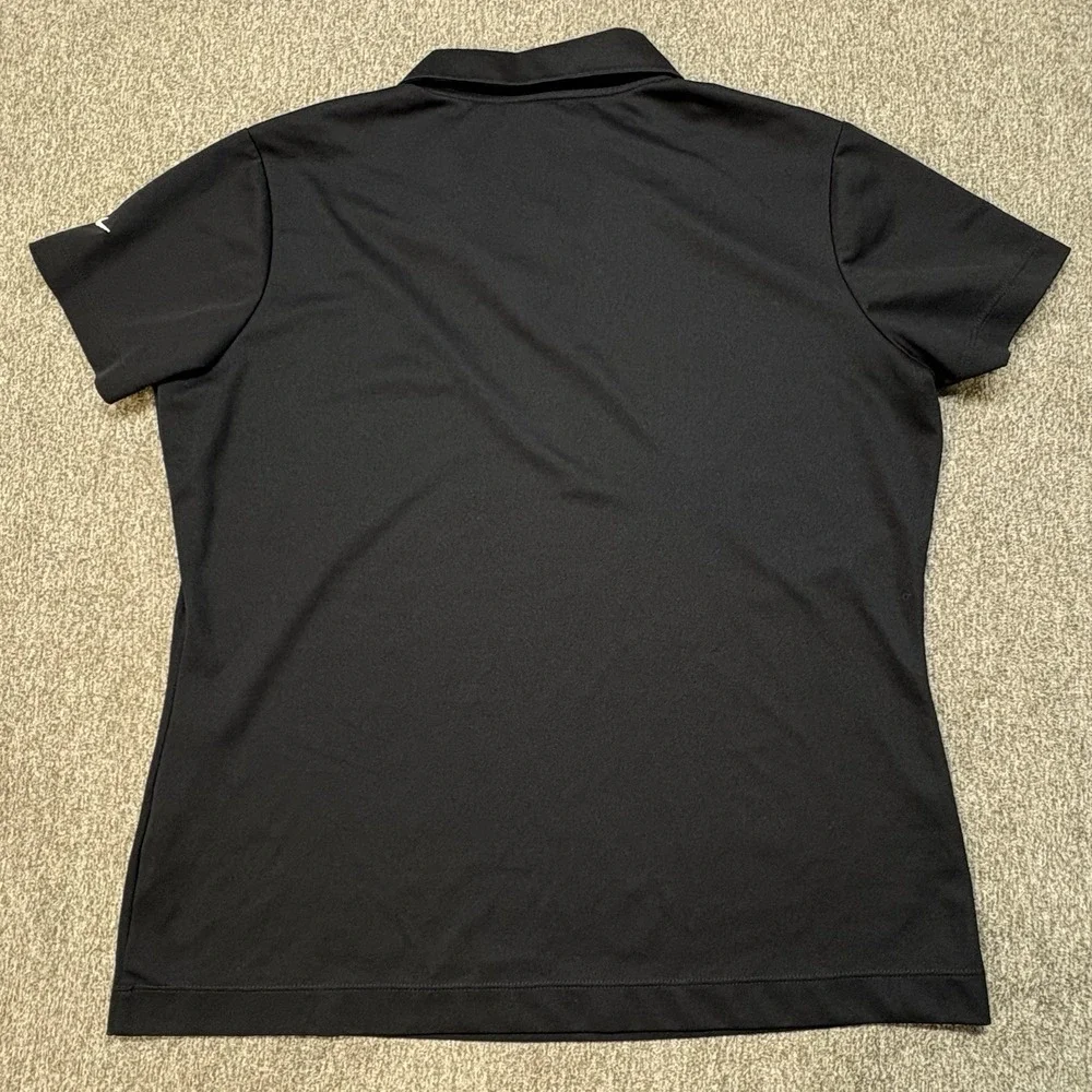 Nike Golf Hankook Micro Pique Polo Shirt‎ Womens L Black V-Neck Dri-Fit L 354067